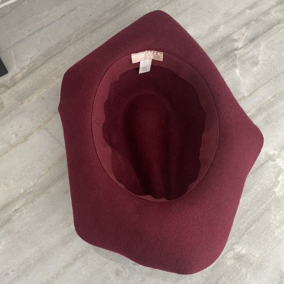 Nordstrom Wool Felt Fedora Maroon Hat - Picture 8 of 10